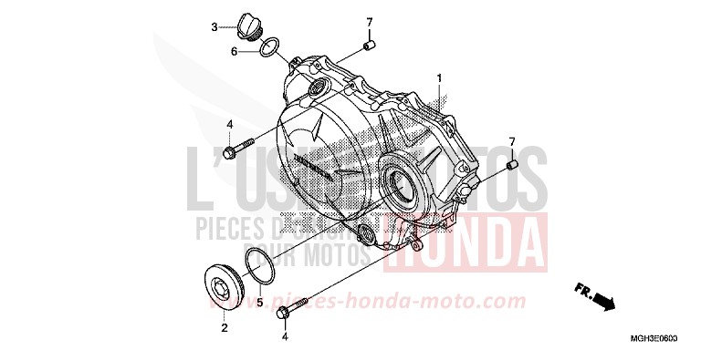 PANNEAU CARTER-MOTEUR D. (VFR1200X) de VFR1200X "Crosstourer" Méca PEARL COSMIC BLACK (NHA64) 2012